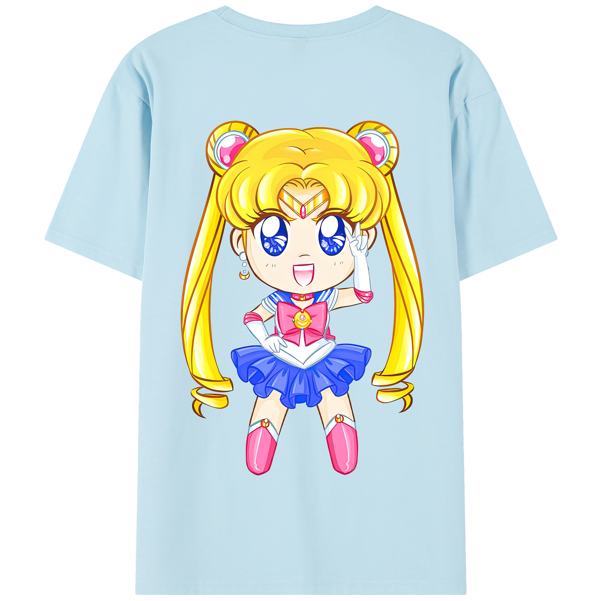 （画像用） 美少女戦士セーラームーン 月野 うさぎ つきの うさぎ Sailor Moon Tsukino Usagi 綿100％半袖Tシャツ（背面プリント）